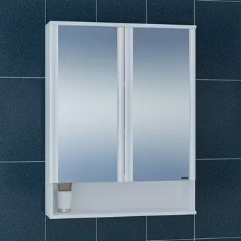 Зеркальный шкаф 70x90 см белый глянец Санта Вегас 700179