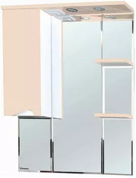 Зеркальный шкаф 75x100,3 см бежевый глянец/белый глянец L Bellezza Эйфория 4619113002076