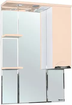 Зеркальный шкаф 75x100 см бежевый глянец/белый глянец R Bellezza Альфа 4618812001076