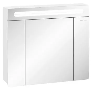 Зеркальный шкаф 75х66 см белый глянец Edelform Glass 2-691-00-S