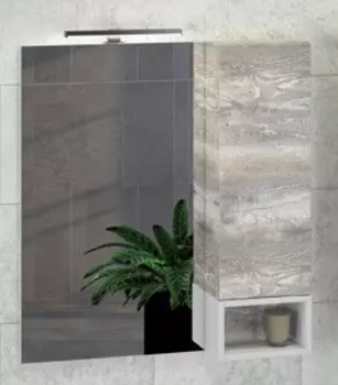 Зеркальный шкаф 75x80 см дуб бежевый/белый Comforty Турин 00004144198