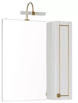 Зеркальный шкаф 75х85 см белый/патина золото Aquanet Честер 00186090