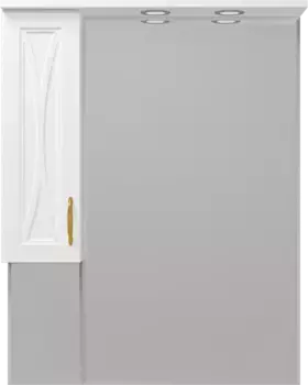 Зеркальный шкаф 78,1x100 см белый матовый L Misty Амбра П-Амб0280-0322ЯЛ