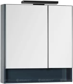 Зеркальный шкаф 79х86 см сине-серый Aquanet Виго 00183362