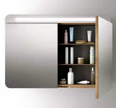 Зеркальный шкаф 80х70 см натуральная древесина Vitra Nest Trendy 56175