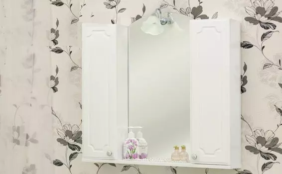 Зеркальный шкаф 80х72,8 см белый глянец Sanflor Ксения H0000000119