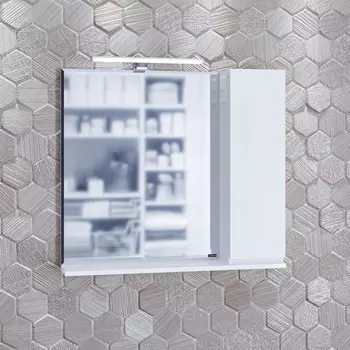 Зеркальный шкаф 80х72 см белый глянец Санта Марс 700284