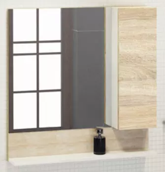 Зеркальный шкаф 80х80 см дуб сонома/белый Comforty Рига 00004139024