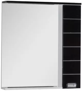 Зеркальный шкаф 80х87 см с подсветкой белый/черный Aquanet Доминика 00171082