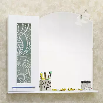 Зеркальный шкаф 81х79 см белый L Sanflor Валлетта H0000000948