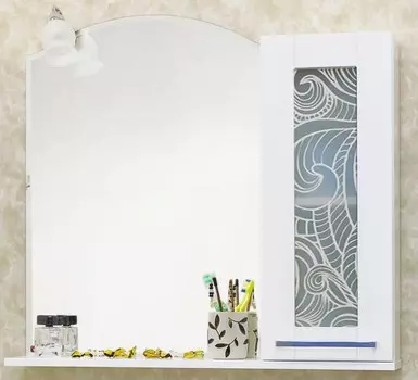 Зеркальный шкаф 81х79 см белый R Sanflor Валлетта H0000000949