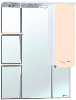 Зеркальный шкаф 83x100 см бежевый глянец/белый глянец R Bellezza Мари 4612914001224