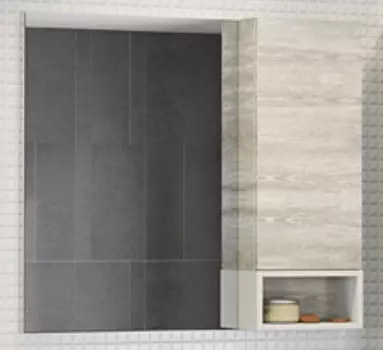 Зеркальный шкаф 88x80 см дуб белый Comforty Прага 00004136263