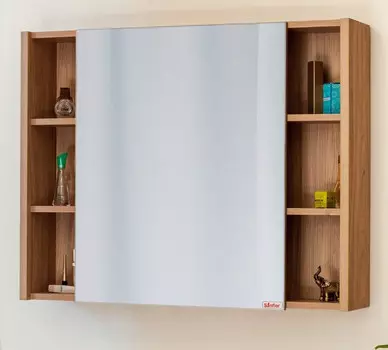 Зеркальный шкаф 91х82 см швейцарский вяз L Sanflor Мехико H0000001165
