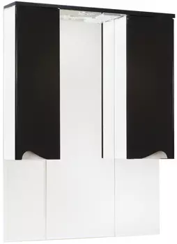 Зеркальный шкаф 96x100,3 см черный глянец/белый глянец Bellezza Эйфория 4619117180046