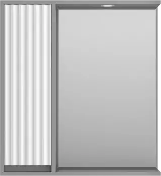 Зеркальный шкаф Brevita Balaton BAL-04075-01-01Л 73x80 см L, с подсветкой, выключателем, белый матовый/серый матовый