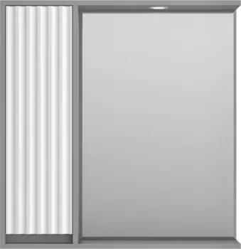 Зеркальный шкаф Brevita Balaton BAL-04080-01-01Л 77,6x80 см L, с подсветкой, выключателем, белый матовый/серый матовый