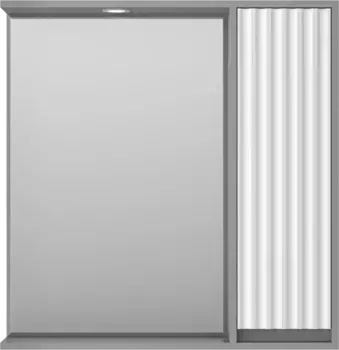 Зеркальный шкаф Brevita Balaton BAL-04080-01-01П 77,6x80 см R, с подсветкой, выключателем, белый матовый/серый матовый