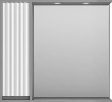 Зеркальный шкаф Brevita Balaton BAL-04090-01-01Л 88,2x80 см L, с подсветкой, выключателем, белый матовый/серый матовый