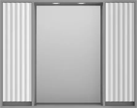 Зеркальный шкаф Brevita Balaton BAL-04100-01-01 98x80 см, с подсветкой, выключателем, белый матовый/серый матовый