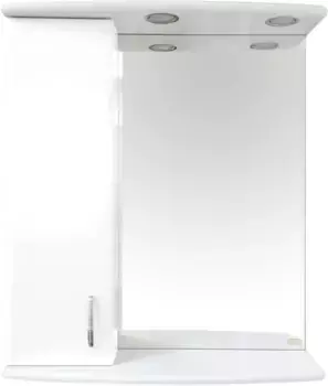 Зеркальный шкаф Misty Астра Э-Аст04060-01СвЛ 61,5x72 см L, с подсветкой, выключателем, белый глянец