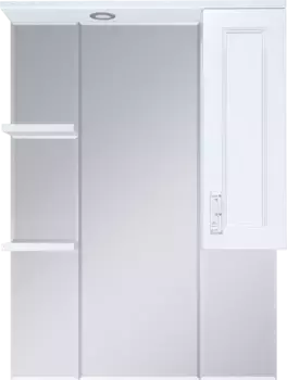 Зеркальный шкаф Misty Дива П-Див04085-013П 82,4x100,1 см R, с подсветкой, выключателем, белый матовый