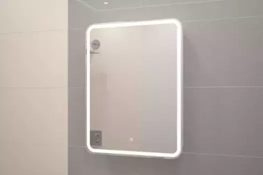 Зеркальный шкаф Misty Элиот МВК018 60x80 см R, с LED-подсветкой, сенсорным выключателем, диммером, белый матовый