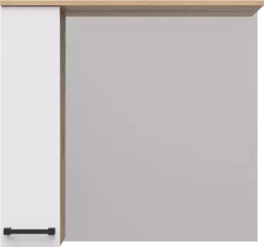 Зеркальный шкаф Misty Крафт П-Кра-02080-011Л 80,4x75,2 см L, белый глянец/дуб крафт золотой