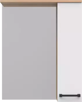 Зеркальный шкаф Misty Крафт П-Кра-02060-011П 60,4x75,2 см R, белый глянец/дуб крафт золотой