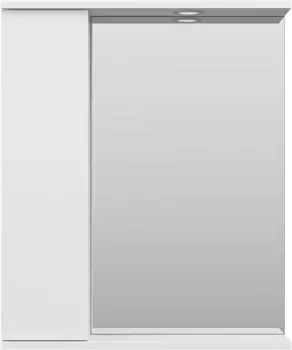 Зеркальный шкаф Misty Лира П-Лир04060-013Л 60x72 см L, с подсветкой, выключателем, белый глянец/белый матовый