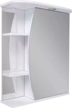 Зеркальный шкаф Misty Луна Э-Лун02055-01СвП 55x72 см R, с подсветкой, выключателем, белый глянец