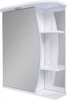 Зеркальный шкаф Misty Луна Э-Лун02055-01СвЛ 55x72 см L, с подсветкой, выключателем, белый глянец