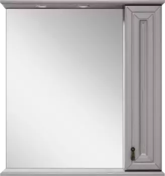 Зеркальный шкаф Misty Лувр П-Лвр03085-1504П 85x80 см R, с подсветкой, выключателем, серый матовый