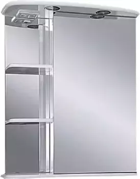 Зеркальный шкаф Misty Магнолия Э-Маг04060-01СвП 60x72 см R, с подсветкой, выключателем, белый глянец