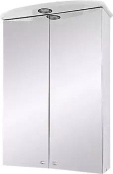 Зеркальный шкаф Misty Мимоза Э-Мим04050-01Сп 52x72 см, с подсветкой, выключателем, белый глянец