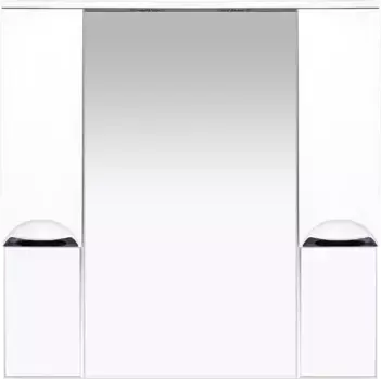 Зеркальный шкаф Misty Орхидея П-Жас02105-011Св 100x100 см, с подсветкой, выключателем, белый глянец