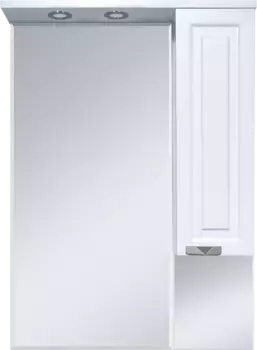 Зеркальный шкаф Misty Терра П-Тер02070-011П 69x100,1 см R, с подсветкой, выключателем, белый матовый