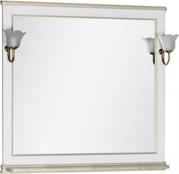 Зеркало 102,2х100 см белый/золото Aquanet Валенса 00182647