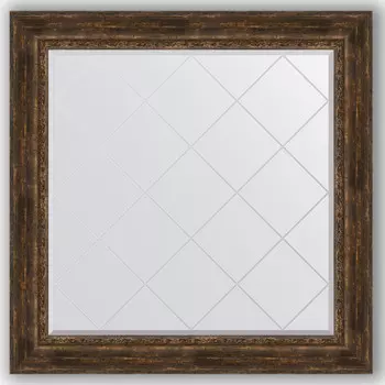 Зеркало 112x112 см состаренное дерево с орнаментом Evoform Exclusive-G BY 4473