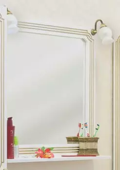 Зеркало 72,1х75,1 см белый золотая патина Sanflor Каир H0000000204