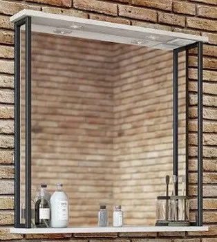 Зеркало 78x72 см дуб крафт/черный Sanflor Бруклин C02706