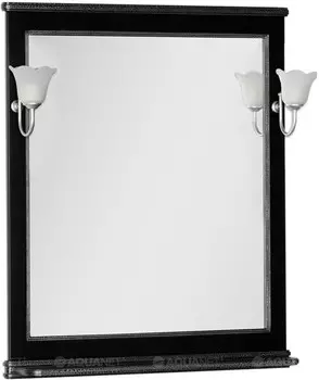 Зеркало 82,2х100 см черный/серебро Aquanet Валенса 00180299