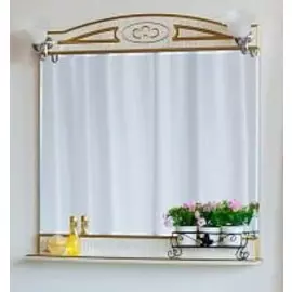 Зеркало 82,4х85 см белый золотая патина Sanflor Адель H0000001069