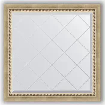 Зеркало 83x83 см состаренное серебро с плетением Evoform Exclusive-G BY 4304