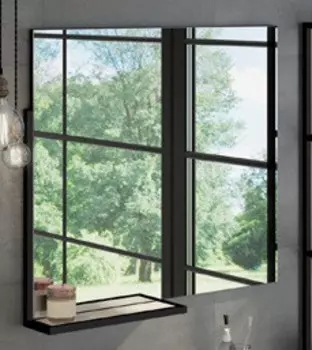 Зеркало 90x82 см черный глянец Comforty Дюссельдорф 00004147992