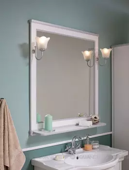 Зеркало 92,2х100 см белый/серебро Aquanet Валенса 00180040