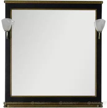 Зеркало 92,2х100 см черный/золото Aquanet Валенса 00180043