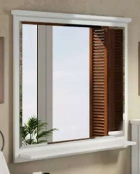 Зеркало 93x83 см белый глянец Comforty Тбилиси 00003132632