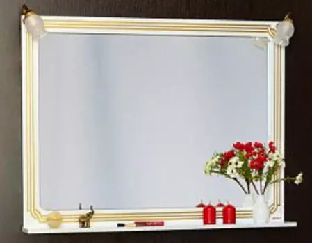 Зеркало 97,1х88,4 см белый золотая патина Sanflor Каир H0000000205