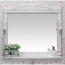 Зеркало 97,2х88 см белый серебряная патина Sanflor Адель H0000000748